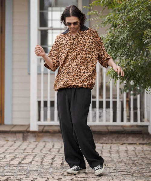 CAMBIO(カンビオ)の「mp14683-Crepe Wide Straight Pants ワイドストレートパンツ (CAM26SS-021)(その他パンツ・メンズ・ブラック/ホワイト/チャコール・L/M/S)」の9枚目の写真