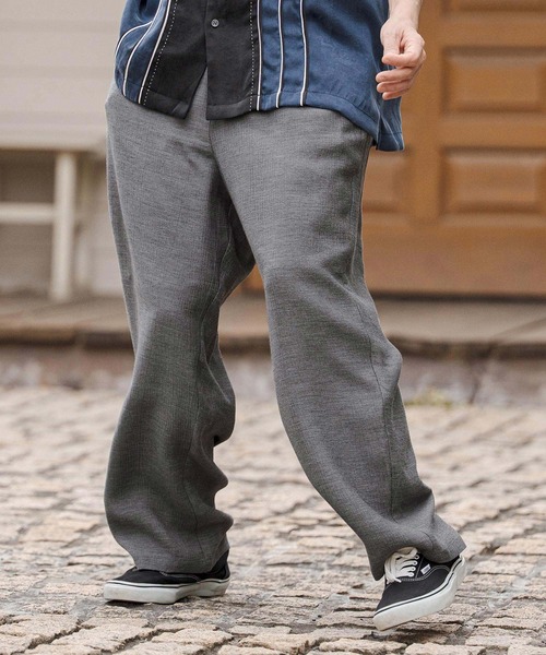 CAMBIO(カンビオ)の「mp14683-Crepe Wide Straight Pants ワイドストレートパンツ (CAM26SS-021)(その他パンツ・メンズ・ブラック/ホワイト/チャコール・L/M/S)」の10枚目の写真