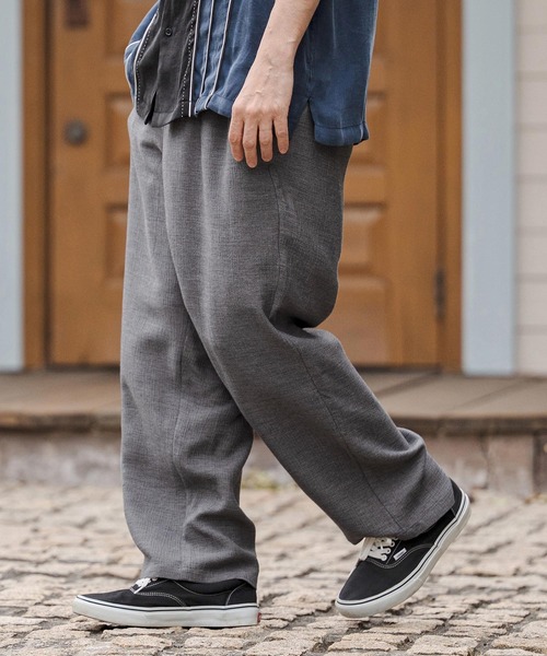 CAMBIO(カンビオ)の「mp14683-Crepe Wide Straight Pants ワイドストレートパンツ (CAM26SS-021)(その他パンツ・メンズ・ブラック/ホワイト/チャコール・L/M/S)」の11枚目の写真