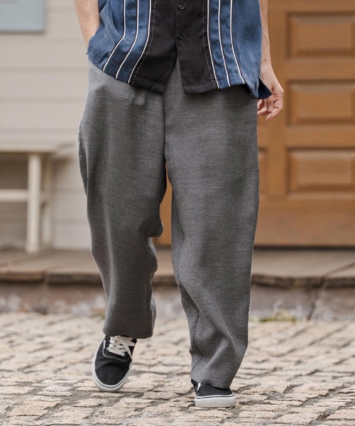 CAMBIO(カンビオ)の「mp14683-Crepe Wide Straight Pants ワイドストレートパンツ (CAM26SS-021)(その他パンツ・メンズ・ブラック/ホワイト/チャコール・L/M/S)」の12枚目の写真