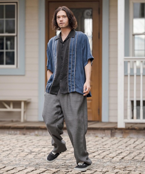CAMBIO(カンビオ)の「mp14683-Crepe Wide Straight Pants ワイドストレートパンツ (CAM26SS-021)(その他パンツ・メンズ・ブラック/ホワイト/チャコール・L/M/S)」の13枚目の写真