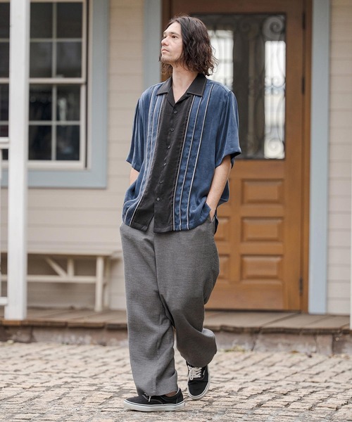 CAMBIO(カンビオ)の「mp14683-Crepe Wide Straight Pants ワイドストレートパンツ (CAM26SS-021)(その他パンツ・メンズ・ブラック/ホワイト/チャコール・L/M/S)」の14枚目の写真