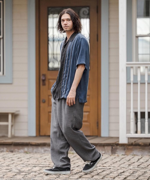 CAMBIO(カンビオ)の「mp14683-Crepe Wide Straight Pants ワイドストレートパンツ (CAM26SS-021)(その他パンツ・メンズ・ブラック/ホワイト/チャコール・L/M/S)」の15枚目の写真