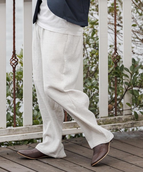 CAMBIO(カンビオ)の「mp14683-Crepe Wide Straight Pants ワイドストレートパンツ (CAM26SS-021)(その他パンツ・メンズ・ブラック/ホワイト/チャコール・L/M/S)」の17枚目の写真