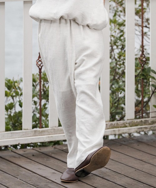 CAMBIO(カンビオ)の「mp14683-Crepe Wide Straight Pants ワイドストレートパンツ (CAM26SS-021)(その他パンツ・メンズ・ブラック/ホワイト/チャコール・L/M/S)」の18枚目の写真