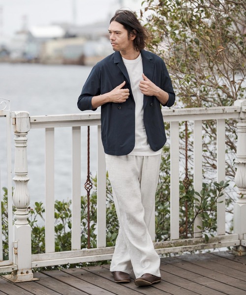 CAMBIO(カンビオ)の「mp14683-Crepe Wide Straight Pants ワイドストレートパンツ (CAM26SS-021)(その他パンツ・メンズ・ブラック/ホワイト/チャコール・L/M/S)」の19枚目の写真