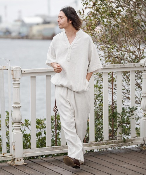 CAMBIO(カンビオ)の「mp14683-Crepe Wide Straight Pants ワイドストレートパンツ (CAM26SS-021)(その他パンツ・メンズ・ブラック/ホワイト/チャコール・L/M/S)」の21枚目の写真