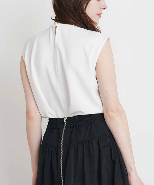 PICCIN（ピッチン）の「ダブルリボンノースリーブブラウス（シャツ/ブラウス・レディース・ブラック/オフホワイト・M）」の14枚目の写真