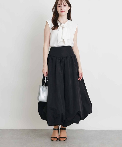 PICCIN（ピッチン）の「ダブルリボンノースリーブブラウス（シャツ/ブラウス・レディース・ブラック/オフホワイト・M）」の15枚目の写真