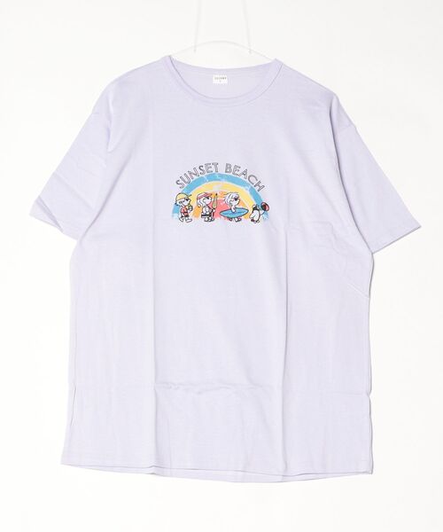 jeans-b 2nd(ジーンズベーセカンド)の「Jeans-b 2nd/ジーンズベーセカンド SUNSET BEACH Tシャツ フリーサイズ(Tシャツ/カットソー・メンズ・パープル/ブラック/オフホワイト・F)」の3枚目の写真