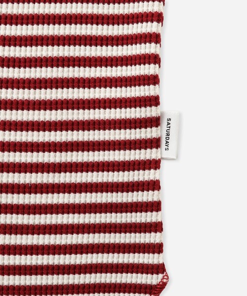 Saturdays NYC（サタデーズ ニューヨークシティ ）の「Robert P. Miller x Saturdays NYC CVC BD LS（Tシャツ/カットソー・メンズ・ワイン/チャコールグレー/ホワイト・L/XL/M）」の12枚目の写真