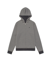 TCM reversible stripe hooded zip-up (charcoal)