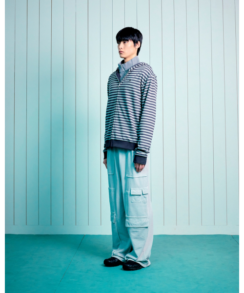 THECOLDESTMOMENT（ザコールデストモーメント）の「TCM reversible stripe hooded zip-up (charcoal)（パーカー・レディース・その他・SMALL/MEDIUM/LARGE）」の5枚目の写真