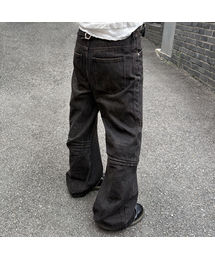 CINCH BACK CURVED JEANS-DARK BROWN