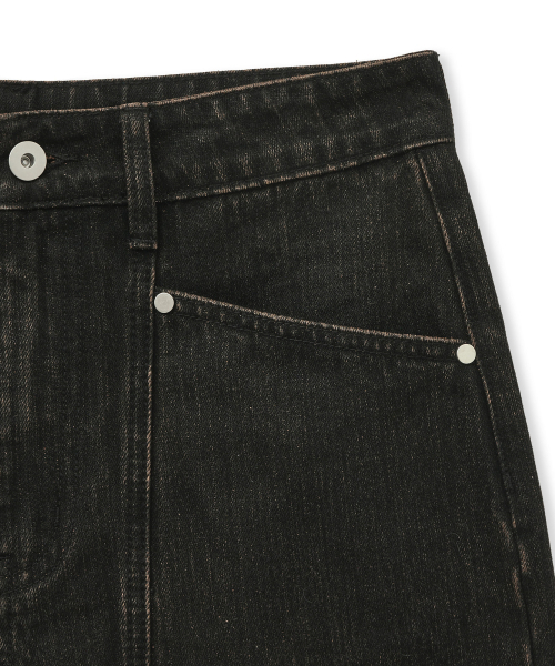 PORTERNA(ポルテナ)の「CINCH BACK CURVED JEANS-DARK BROWN(デニムパンツ・レディース・その他・MEDIUM/SMALL)」の14枚目の写真