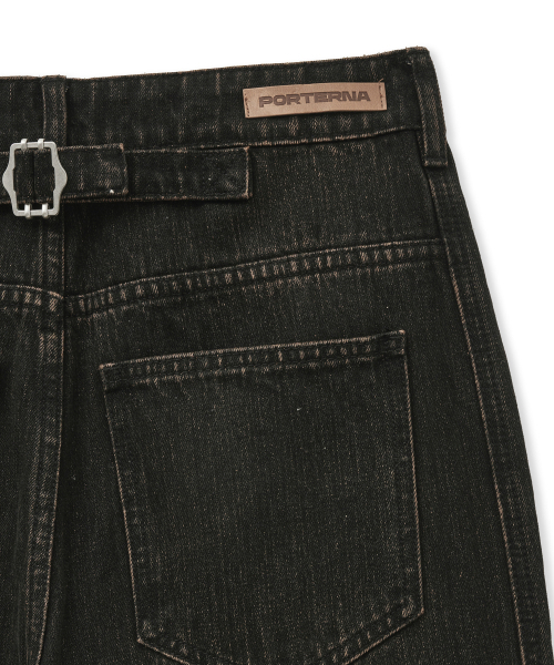 PORTERNA(ポルテナ)の「CINCH BACK CURVED JEANS-DARK BROWN(デニムパンツ・レディース・その他・MEDIUM/SMALL)」の16枚目の写真