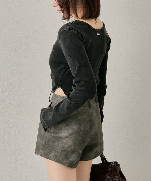 mline（エムライン）の「[mline]カットボディースーツ（Tシャツ/カットソー・レディース・ブラック/グレー・FREE）」の6枚目の写真