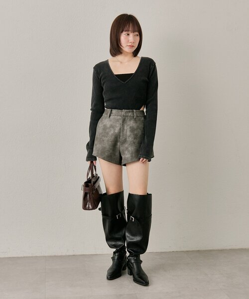 mline（エムライン）の「[mline]カットボディースーツ（Tシャツ/カットソー・レディース・ブラック/グレー・FREE）」の9枚目の写真