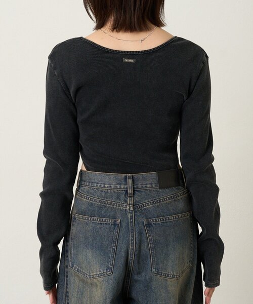 mline（エムライン）の「[mline]カットボディースーツ（Tシャツ/カットソー・レディース・ブラック/グレー・FREE）」の14枚目の写真