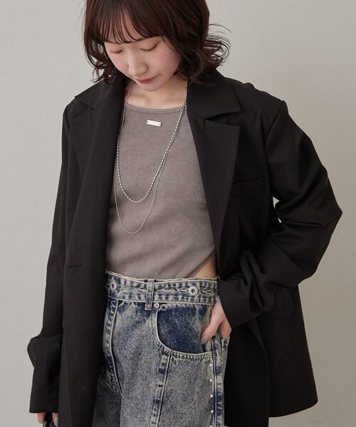 mline（エムライン）の「[mline]カットボディースーツ（Tシャツ/カットソー・レディース・ブラック/グレー・FREE）」の19枚目の写真