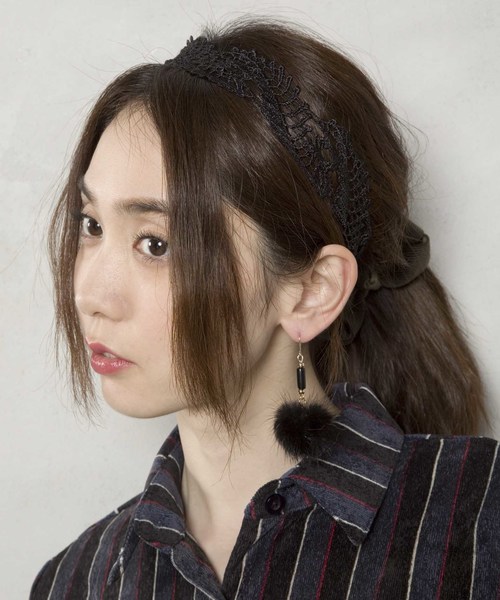 PLAIN CLOTHING（プレーンクロージング）の「【PLAIN CLOTHING】ファーピアス（ピアス（両耳用）・レディース・ブラック/ボルドー/ネイビー・FREE）」の11枚目の写真