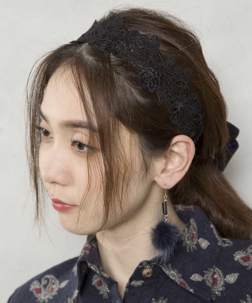 PLAIN CLOTHING（プレーンクロージング）の「【PLAIN CLOTHING】ファーピアス（ピアス（両耳用）・レディース・ブラック/ボルドー/ネイビー・FREE）」の14枚目の写真