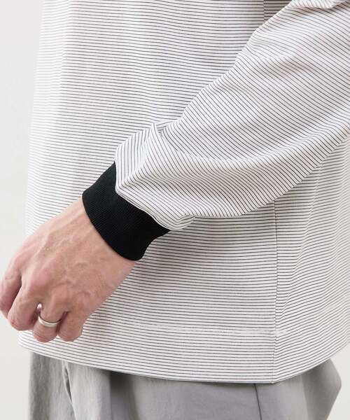 MEN'S MELROSE（メンズメルローズ）の「マイクロボーダーロンT（Tシャツ/カットソー・メンズ・ブラック/ブラウン/ホワイト・4/3）」の9枚目の写真