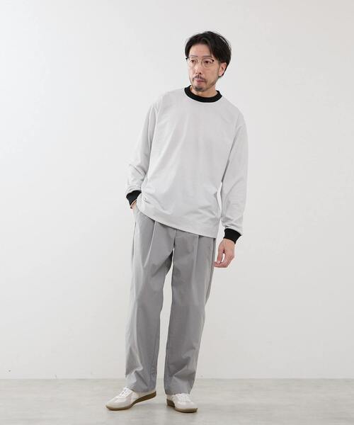 MEN'S MELROSE（メンズメルローズ）の「マイクロボーダーロンT（Tシャツ/カットソー・メンズ・ブラック/ブラウン/ホワイト・4/3）」の16枚目の写真