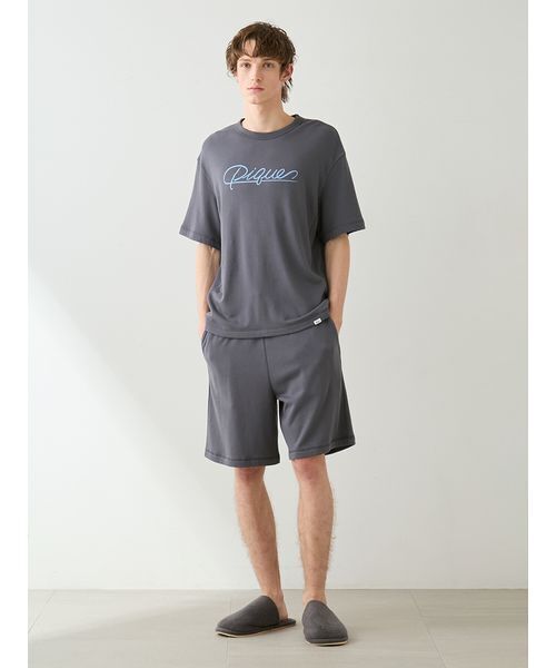 gelato pique（ジェラートピケ）の「【HOMME】裏パイルワンポイントロゴTシャツ（ルームウェア/パジャマ・メンズ・ダークグレー/ピンク/ブルー・L/M）」の5枚目の写真