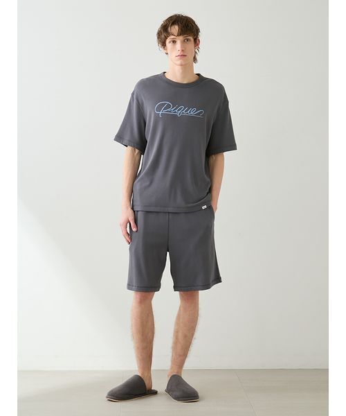 gelato pique（ジェラートピケ）の「【HOMME】裏パイルワンポイントロゴTシャツ（ルームウェア/パジャマ・メンズ・ダークグレー/ピンク/ブルー・L/M）」の6枚目の写真