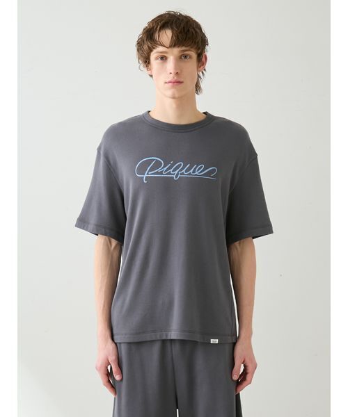 gelato pique（ジェラートピケ）の「【HOMME】裏パイルワンポイントロゴTシャツ（ルームウェア/パジャマ・メンズ・ダークグレー/ピンク/ブルー・L/M）」の7枚目の写真