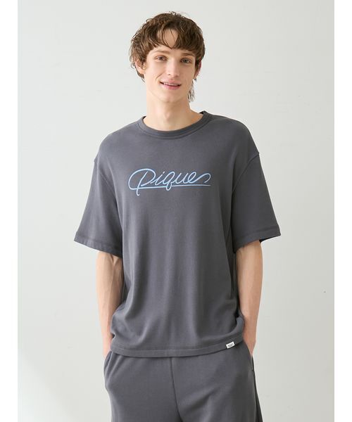 gelato pique（ジェラートピケ）の「【HOMME】裏パイルワンポイントロゴTシャツ（ルームウェア/パジャマ・メンズ・ダークグレー/ピンク/ブルー・L/M）」の9枚目の写真