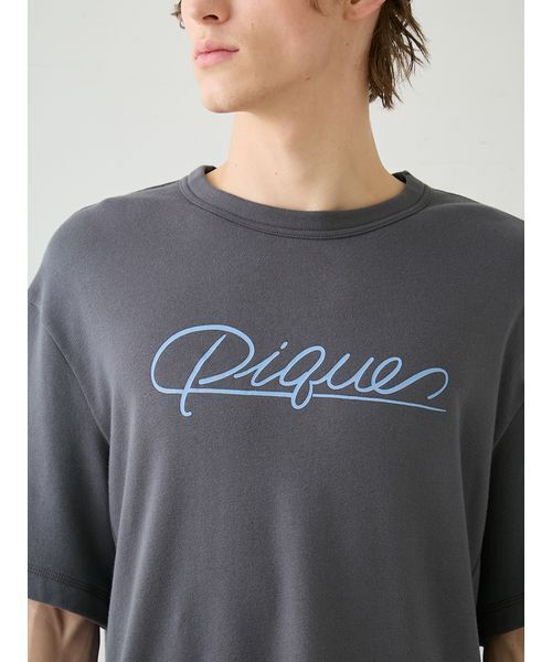 gelato pique（ジェラートピケ）の「【HOMME】裏パイルワンポイントロゴTシャツ（ルームウェア/パジャマ・メンズ・ダークグレー/ピンク/ブルー・L/M）」の15枚目の写真