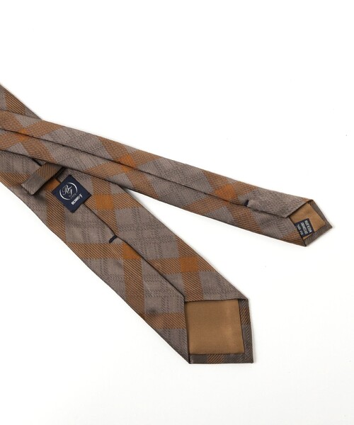 BEAMS F（ビームスエフ）の「シルク チェック柄 ネクタイ（ネクタイ・メンズ・ネイビー/ライトブラウン・ONE SIZE）」の3枚目の写真