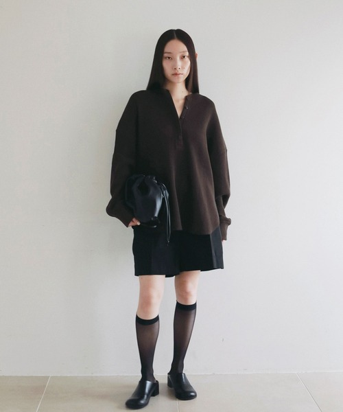 anuke（アンヌーク）の「Waffle Loose Henleytops（Tシャツ/カットソー・レディース・オートミール/ブラウン・FREE）」の3枚目の写真