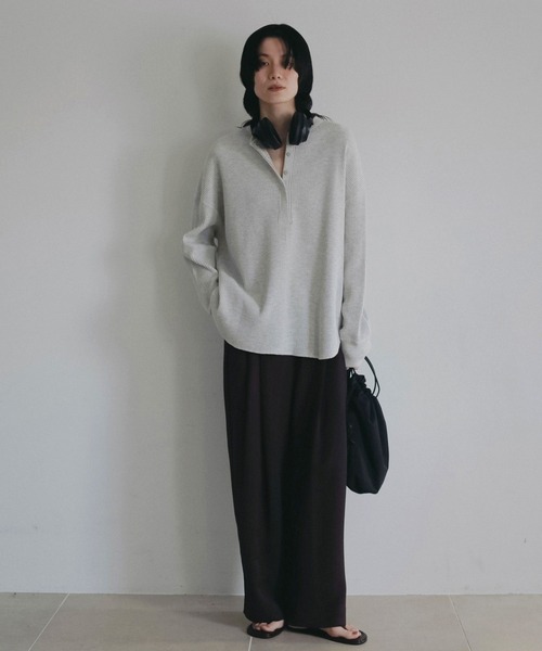 anuke（アンヌーク）の「Waffle Loose Henleytops（Tシャツ/カットソー・レディース・オートミール/ブラウン・FREE）」の5枚目の写真