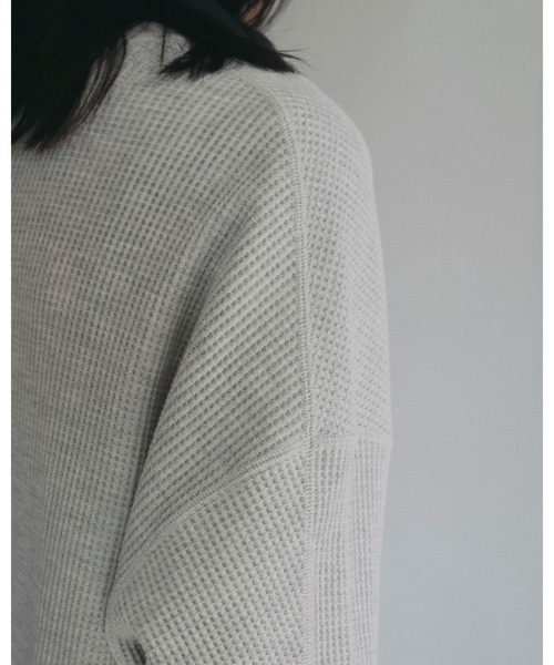 anuke（アンヌーク）の「Waffle Loose Henleytops（Tシャツ/カットソー・レディース・オートミール/ブラウン・FREE）」の9枚目の写真