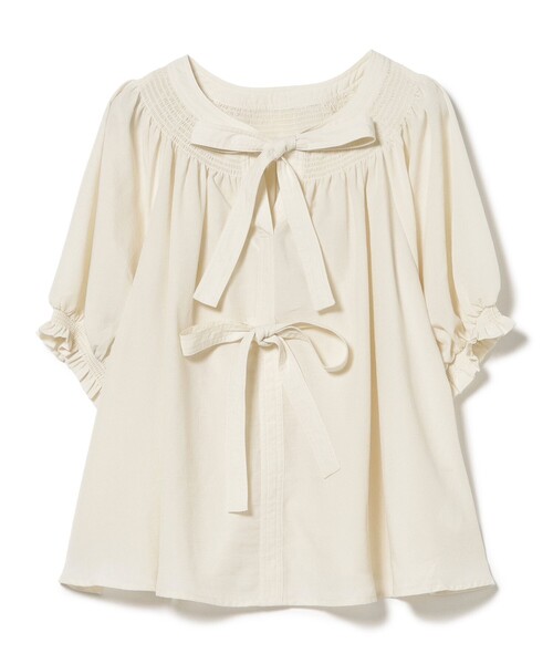 BEAMS HEART（ビームスハート）の「2WAY シャーリング リボンブラウス（シャツ/ブラウス・レディース・ブラック/ブルー/ホワイト・FREE）」の21枚目の写真