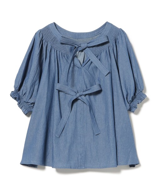 BEAMS HEART（ビームスハート）の「2WAY シャーリング リボンブラウス（シャツ/ブラウス・レディース・ブラック/ブルー/ホワイト・FREE）」の15枚目の写真