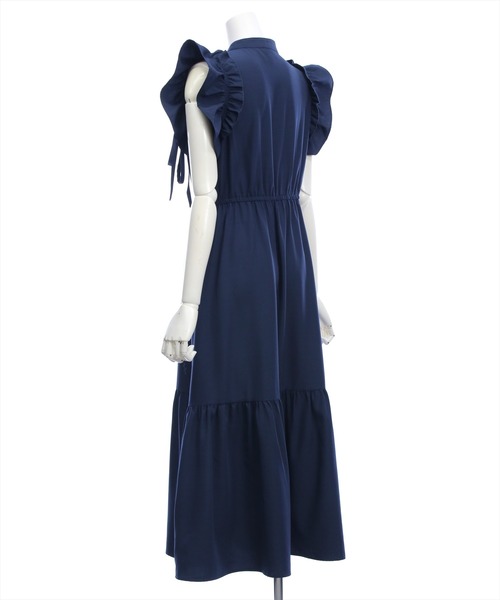 CLEAR BASIC（クリアベーシック）の「リボン付きフリルノースリーブワンピース（ワンピース・レディース・ネイビー/ブラック・PF/F）」の14枚目の写真