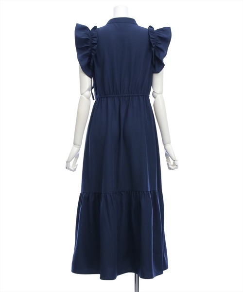 CLEAR BASIC（クリアベーシック）の「リボン付きフリルノースリーブワンピース（ワンピース・レディース・ネイビー/ブラック・PF/F）」の15枚目の写真