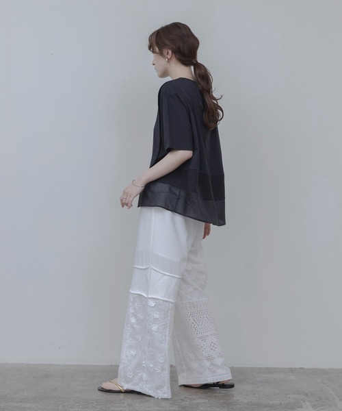 Eimee Law（エイミーロウ）の「配色ステッチレイヤードトップス（Tシャツ/カットソー・レディース・オフホワイト/ブラック・FREE）」の10枚目の写真