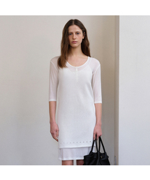 FOLNUA（フォルニュア）の「PURETE KNIT LAYERED DRESS [2COLOR]（ワンピース）」
