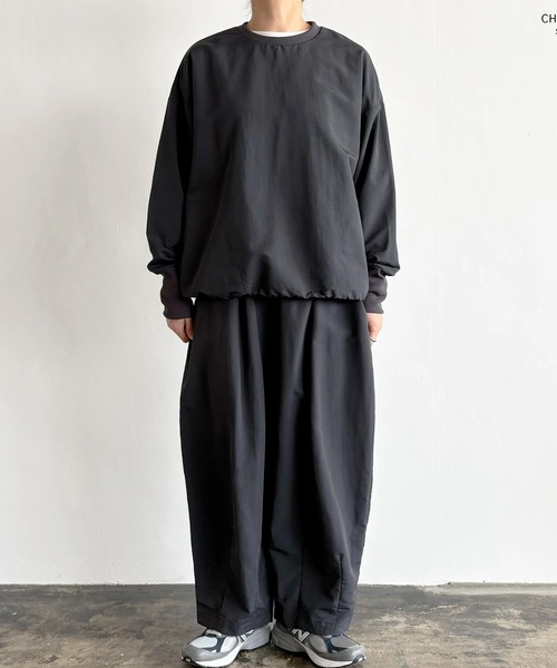 HARVESTY(ハーベスティ)の「HARVESTY / ハーベスティ PULLOVER NYLON TUSSAH ナイロンタッサー プルオーバー カットソー(Tシャツ/カットソー・レディース・アイボリー/チャコールグレー・1/2)」の13枚目の写真