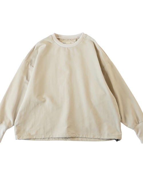 HARVESTY(ハーベスティ)の「HARVESTY / ハーベスティ PULLOVER NYLON TUSSAH ナイロンタッサー プルオーバー カットソー(Tシャツ/カットソー・レディース・アイボリー/チャコールグレー・1/2)」の6枚目の写真
