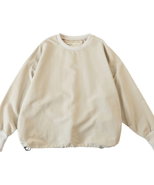 HARVESTY(ハーベスティ)の「HARVESTY / ハーベスティ PULLOVER NYLON TUSSAH ナイロンタッサー プルオーバー カットソー(Tシャツ/カットソー・レディース・アイボリー/チャコールグレー・1/2)」の8枚目の写真