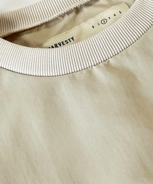 HARVESTY(ハーベスティ)の「HARVESTY / ハーベスティ PULLOVER NYLON TUSSAH ナイロンタッサー プルオーバー カットソー(Tシャツ/カットソー・レディース・アイボリー/チャコールグレー・1/2)」の10枚目の写真