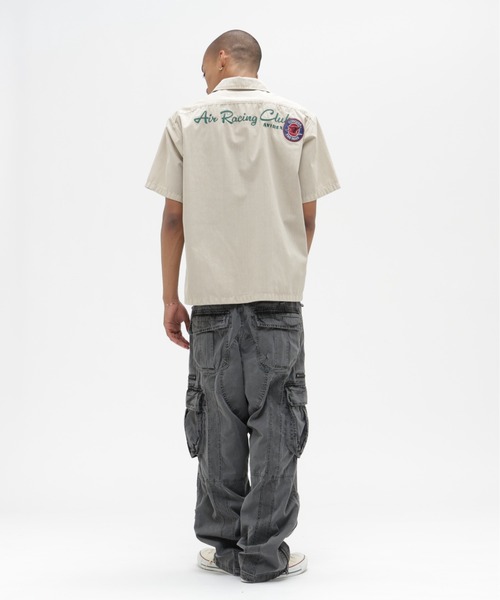 AVIREX（アヴィレックス）の「《A.A.R.C》FADED PATCHED S/S ZIP WORK SHIRT / フェイド パッチ ジップ ワークシャツ / AVIREX / アヴィレックス（シャツ/ブラウス・メンズ・ブルーグレー/サンドベージュ/チャコール/レッド・XX-LARGE/X-LARGE/LARGE/MEDIUM）」の20枚目の写真