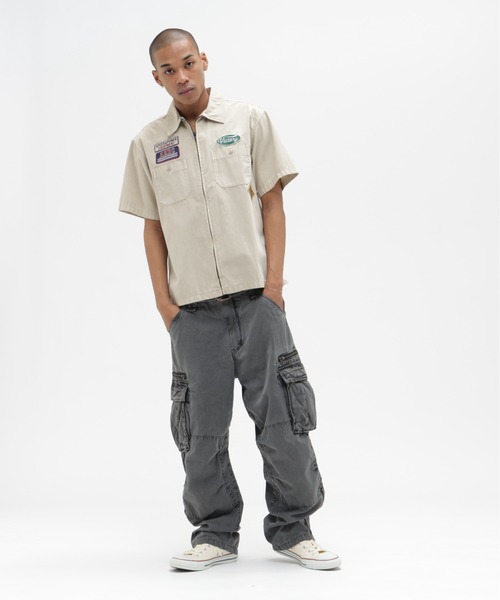 AVIREX（アヴィレックス）の「《A.A.R.C》FADED PATCHED S/S ZIP WORK SHIRT / フェイド パッチ ジップ ワークシャツ / AVIREX / アヴィレックス（シャツ/ブラウス・メンズ・ブルーグレー/サンドベージュ/チャコール/レッド・XX-LARGE/X-LARGE/LARGE/MEDIUM）」の21枚目の写真