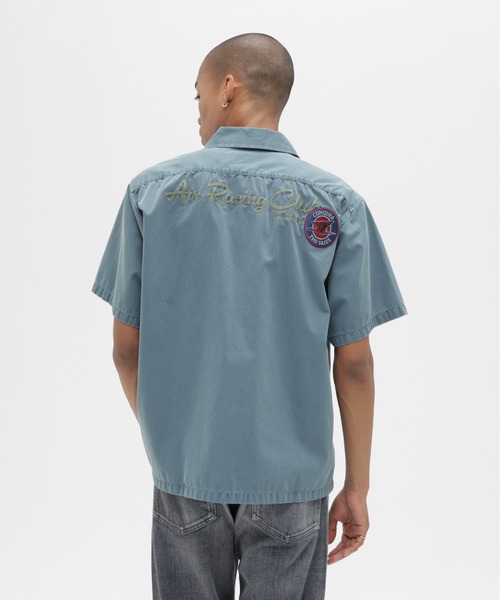AVIREX（アヴィレックス）の「《A.A.R.C》FADED PATCHED S/S ZIP WORK SHIRT / フェイド パッチ ジップ ワークシャツ / AVIREX / アヴィレックス（シャツ/ブラウス・メンズ・ブルーグレー/サンドベージュ/チャコール/レッド・XX-LARGE/X-LARGE/LARGE/MEDIUM）」の6枚目の写真
